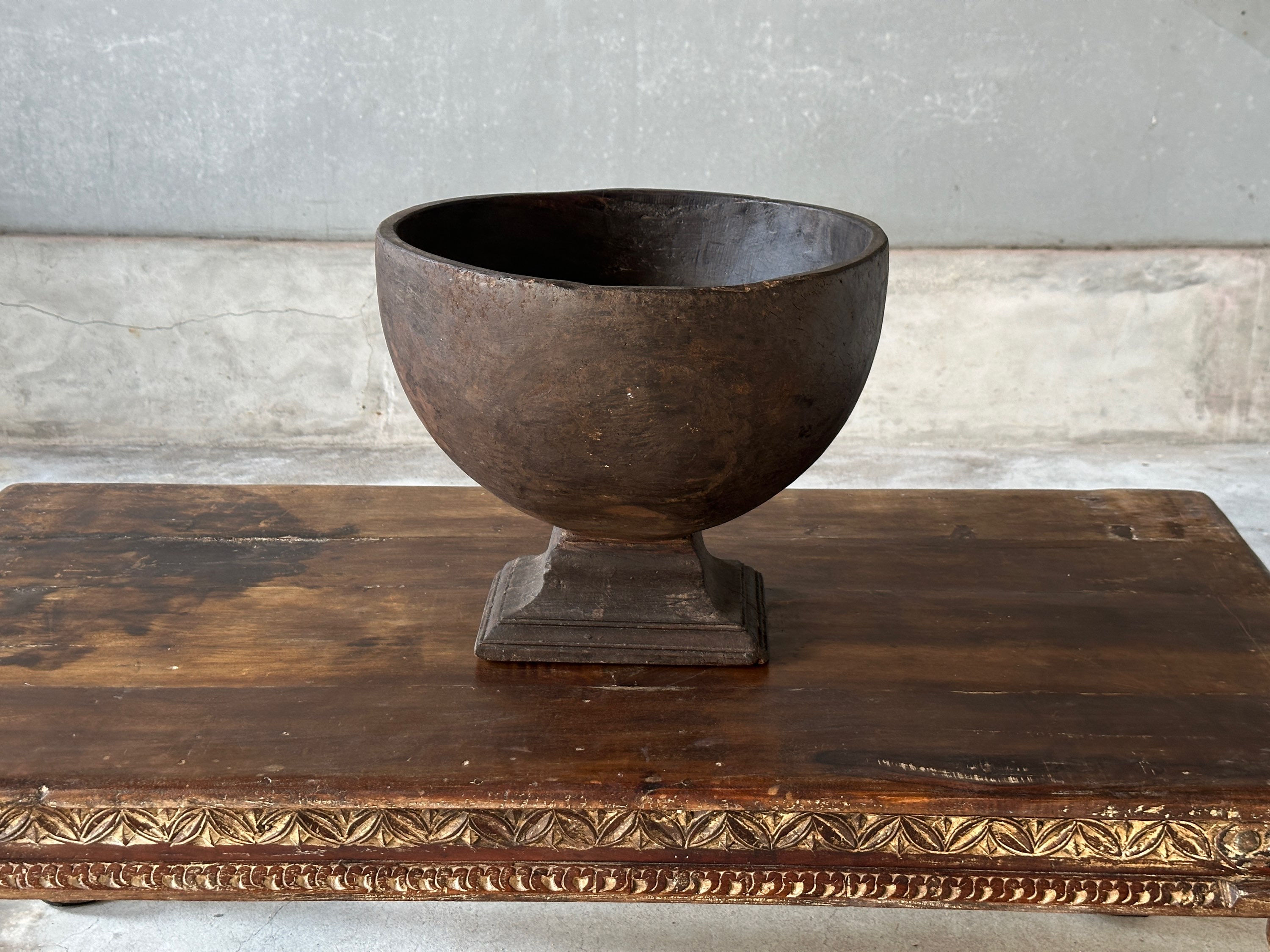 india antique wooden pot 