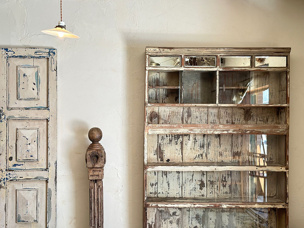 Indian antique mirror cabinet