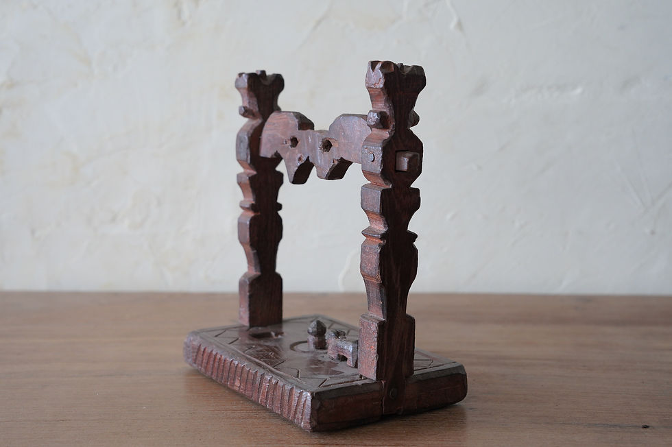 サムネイル： india vintage wooden LINGA miniature park object