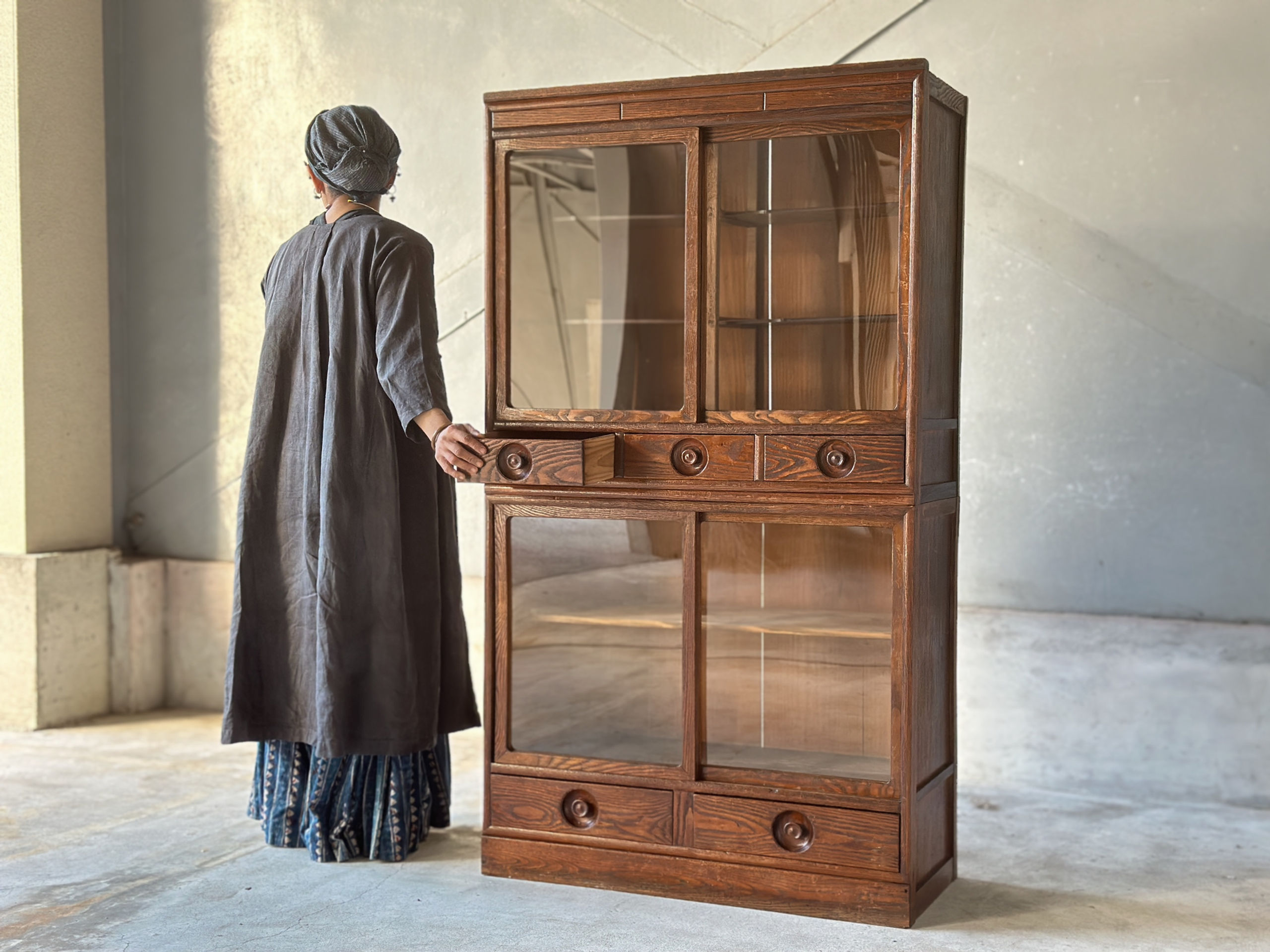 japan vintage wooden cabinet