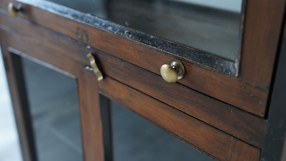 サムネイル： Antique India flap glass door showcase