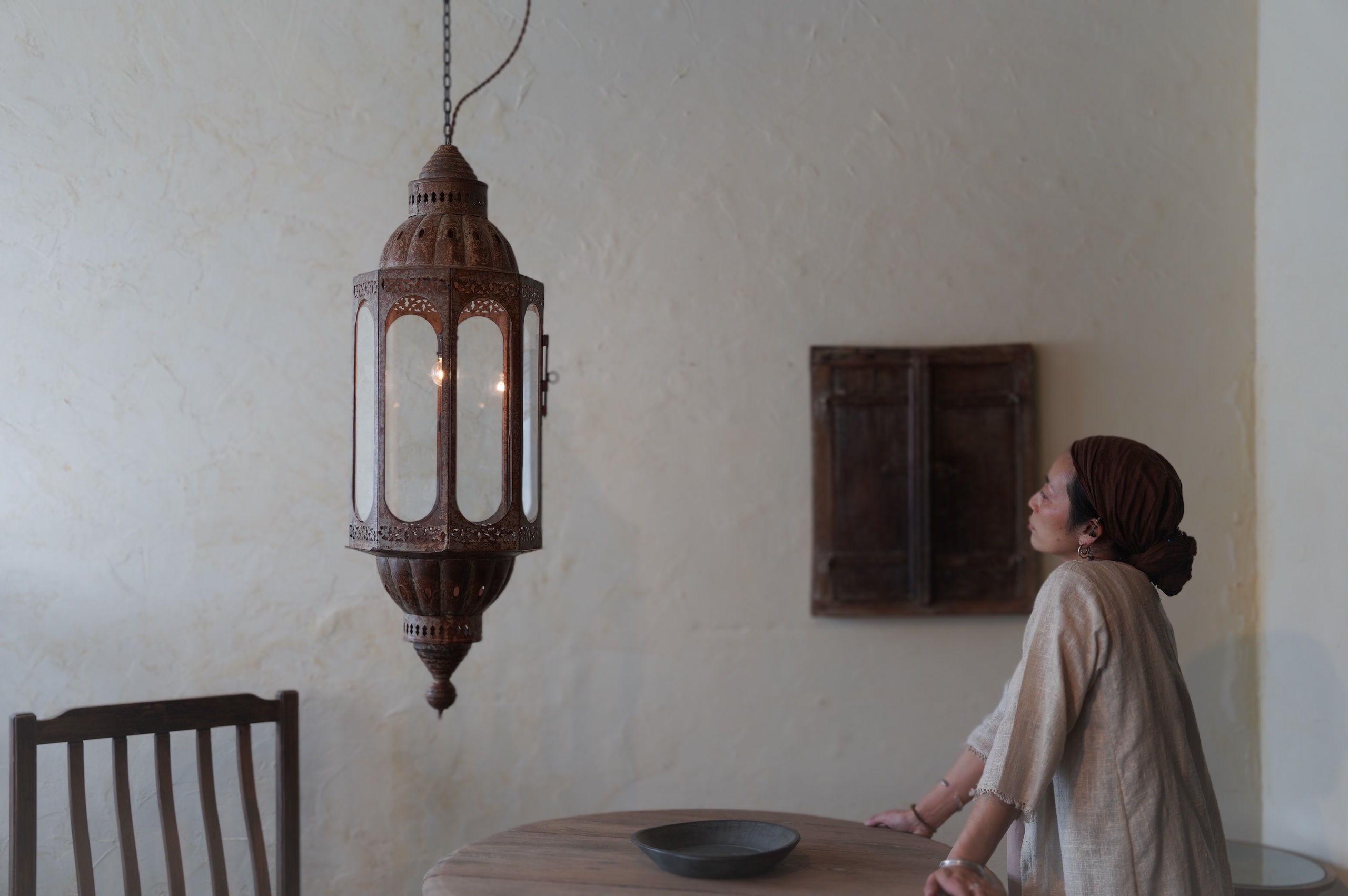 india vintage iron  flame glass pendant light