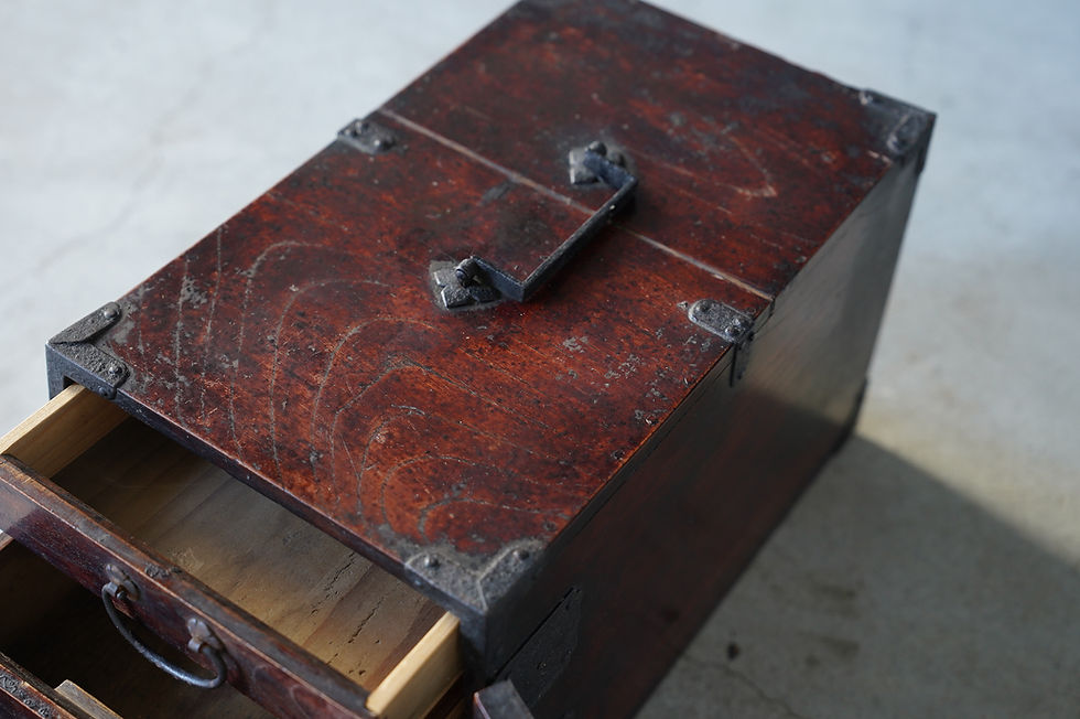 サムネイル： Japan antique wooden cash box