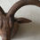 サムネイル： Indian teak wood carving, handmade deer head wall hanging