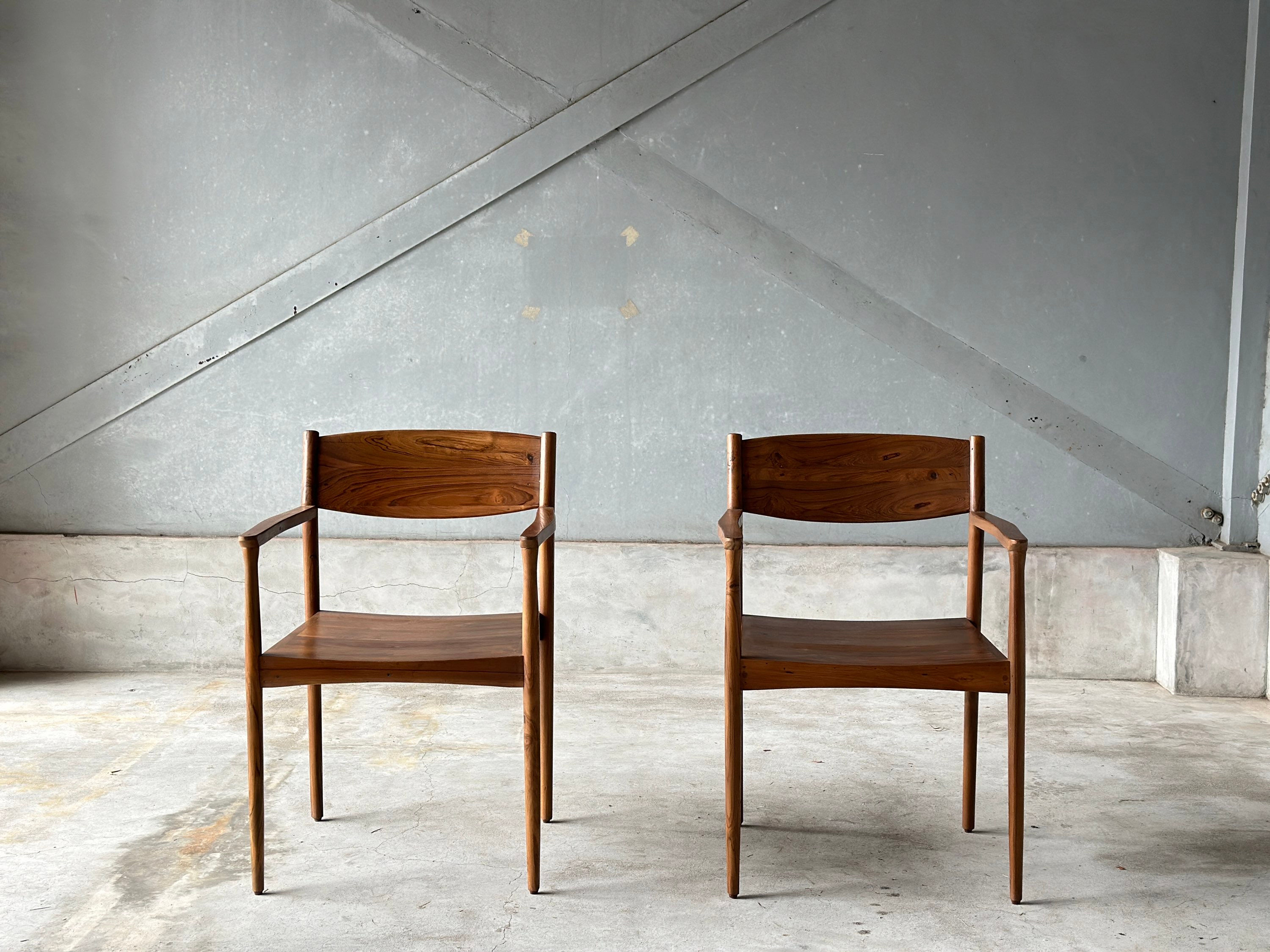 Indian antique teak wood recrimed dining chair ①