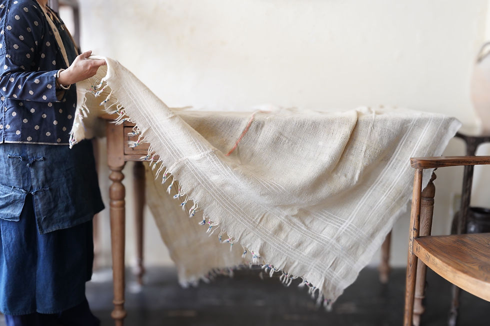 サムネイル： Turkish Nomadic Antique Hand-Spun HandWoven Wool Blanket ②