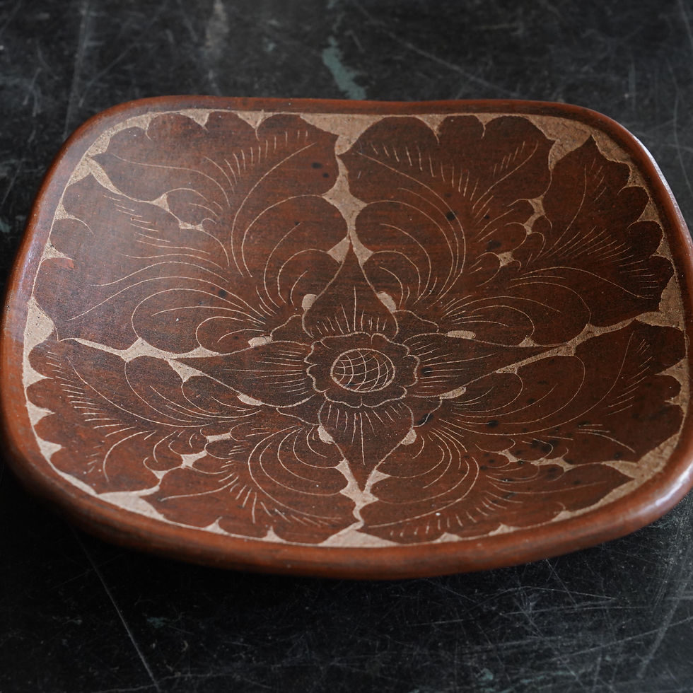 サムネイル： Java, Indonesia Handmade vintage deadstock terracotta plate B