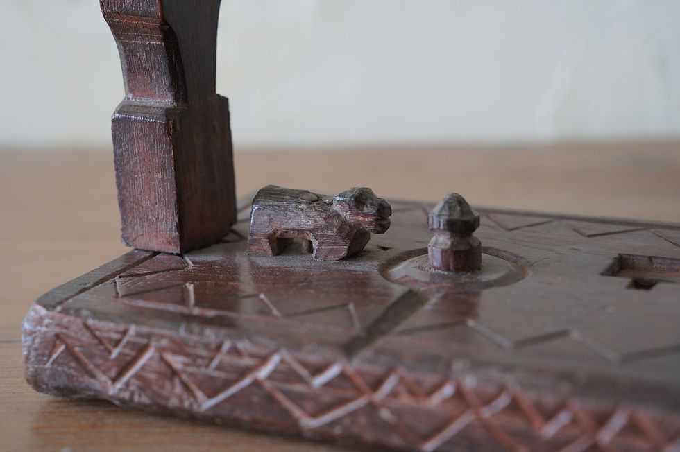 サムネイル： india vintage wooden LINGA miniature park object