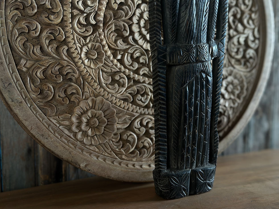 サムネイル： india antique wooden buddha