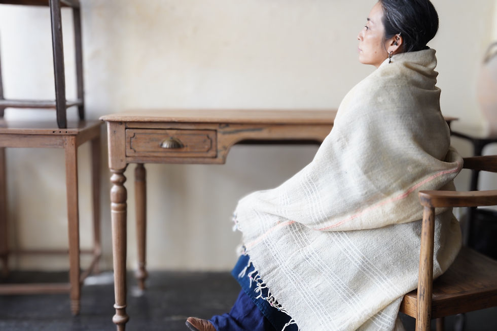 サムネイル： Turkish Nomadic Antique Hand-Spun HandWoven Wool Blanket ②