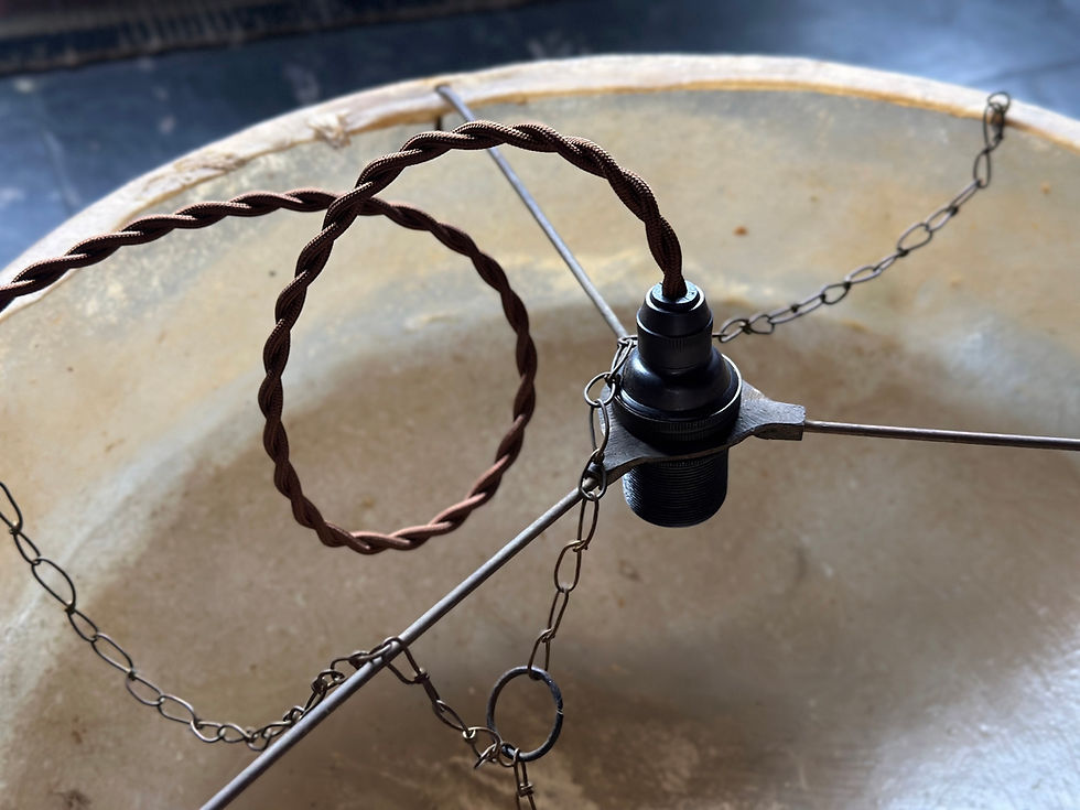 サムネイル： Pakistan vintage camel leather pendant light