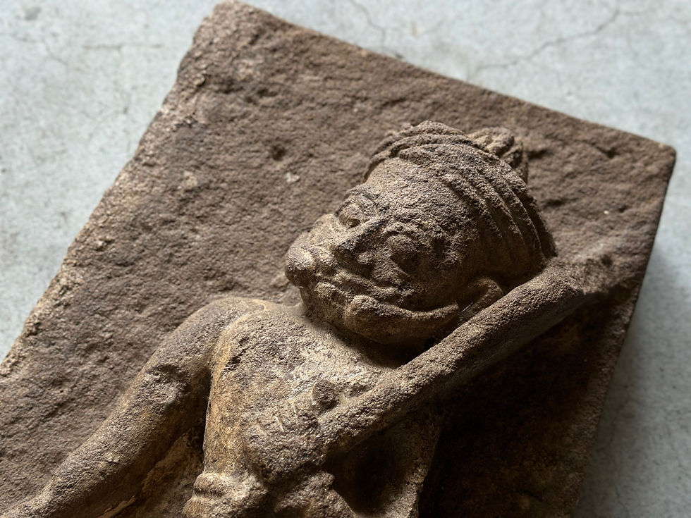 サムネイル： india antique stone Warrior statue
