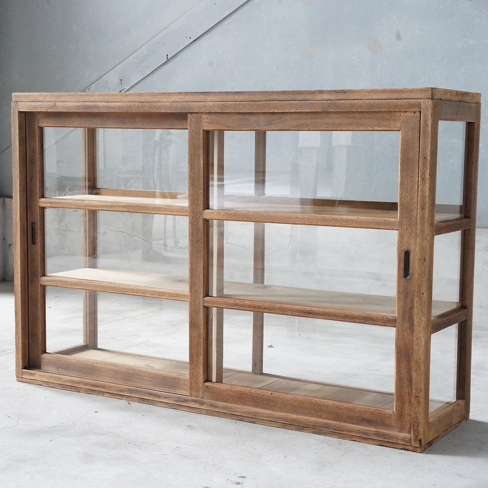 サムネイル： Antique Japanese wooden glass showcase