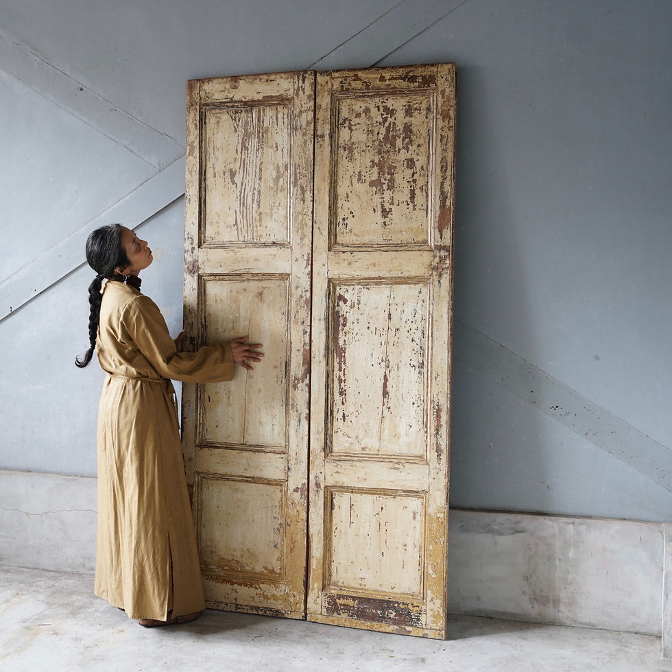 サムネイル： India antique teakwood door set