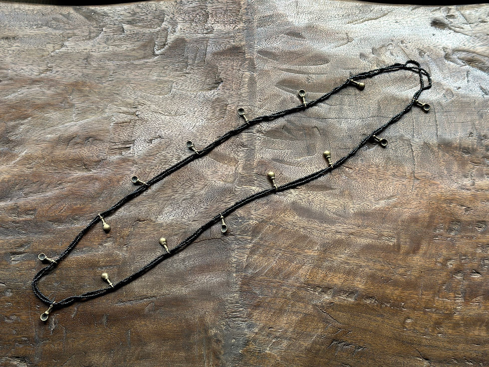 East India Orissa brass spoon part necklace