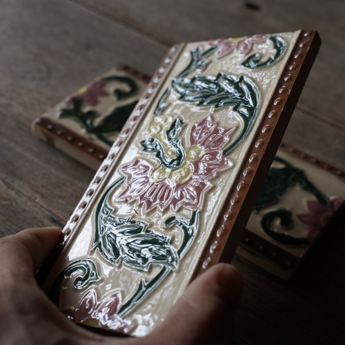 マジョリカタイル　2枚　アンティークタイル マジョリカタイル 2set | TABULE アジアのアンティーク家具