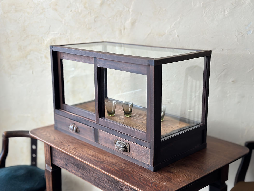 Japan antique wooden table showcase