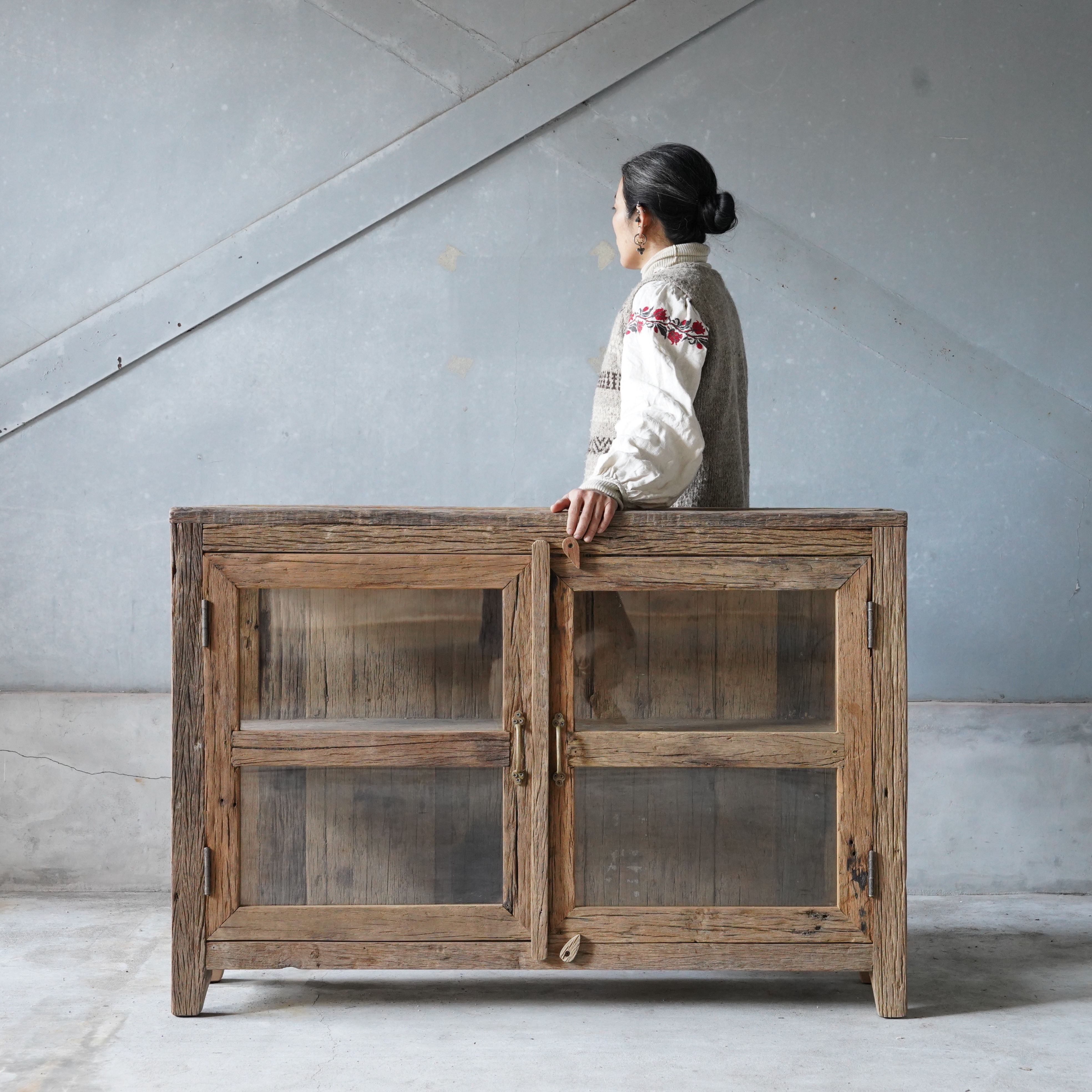 India Reclaimed Glass Cabinet