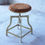 サムネイル： Vintage suede leather stool