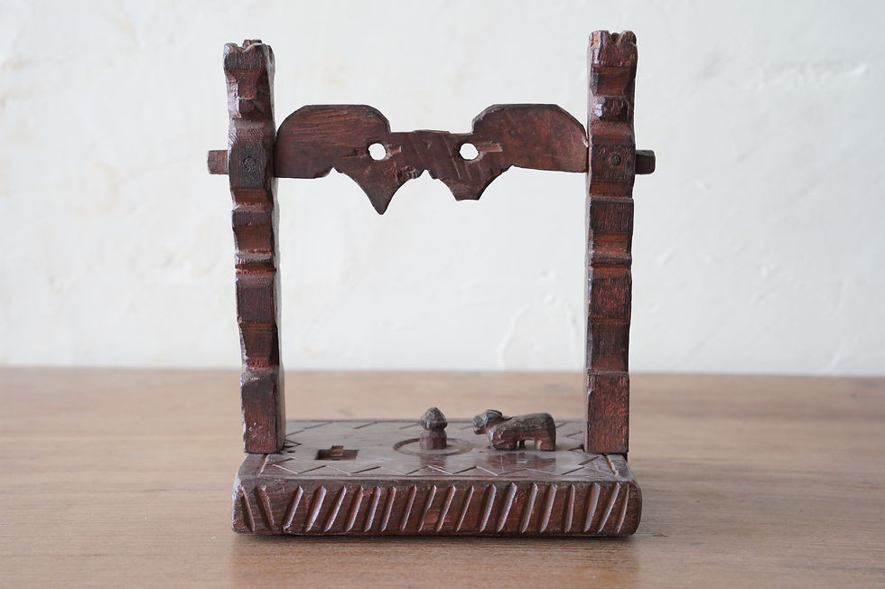 サムネイル： india vintage wooden LINGA miniature park object