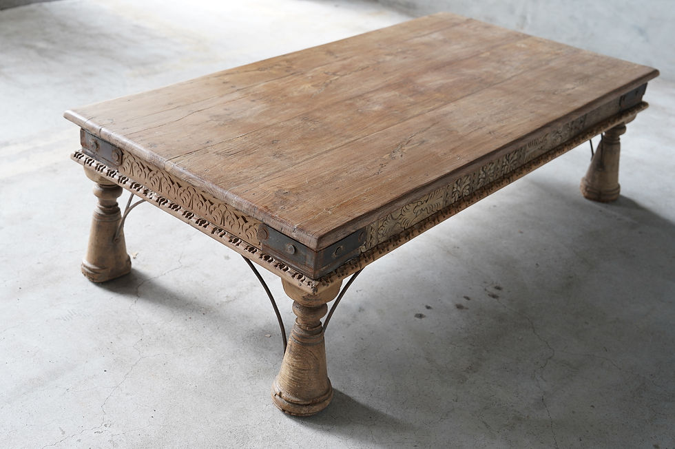 サムネイル： India antique teakwood low table