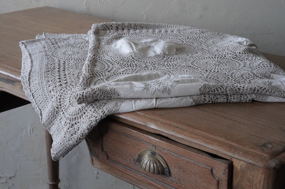 サムネイル： Turkish vintage Hand-knitted lace fabric②