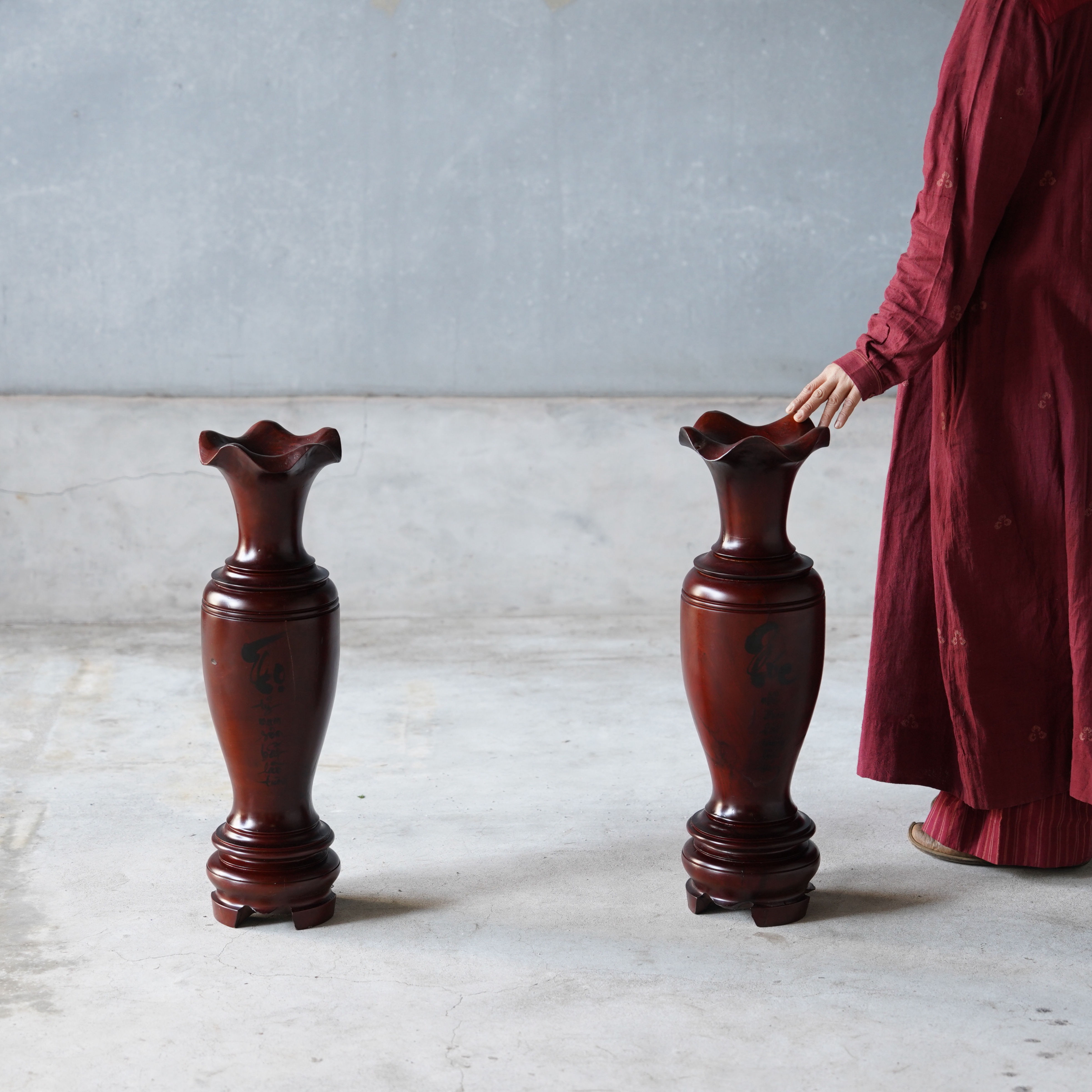 ベトナム ヴィンテージ ロックビンペアオブジェ