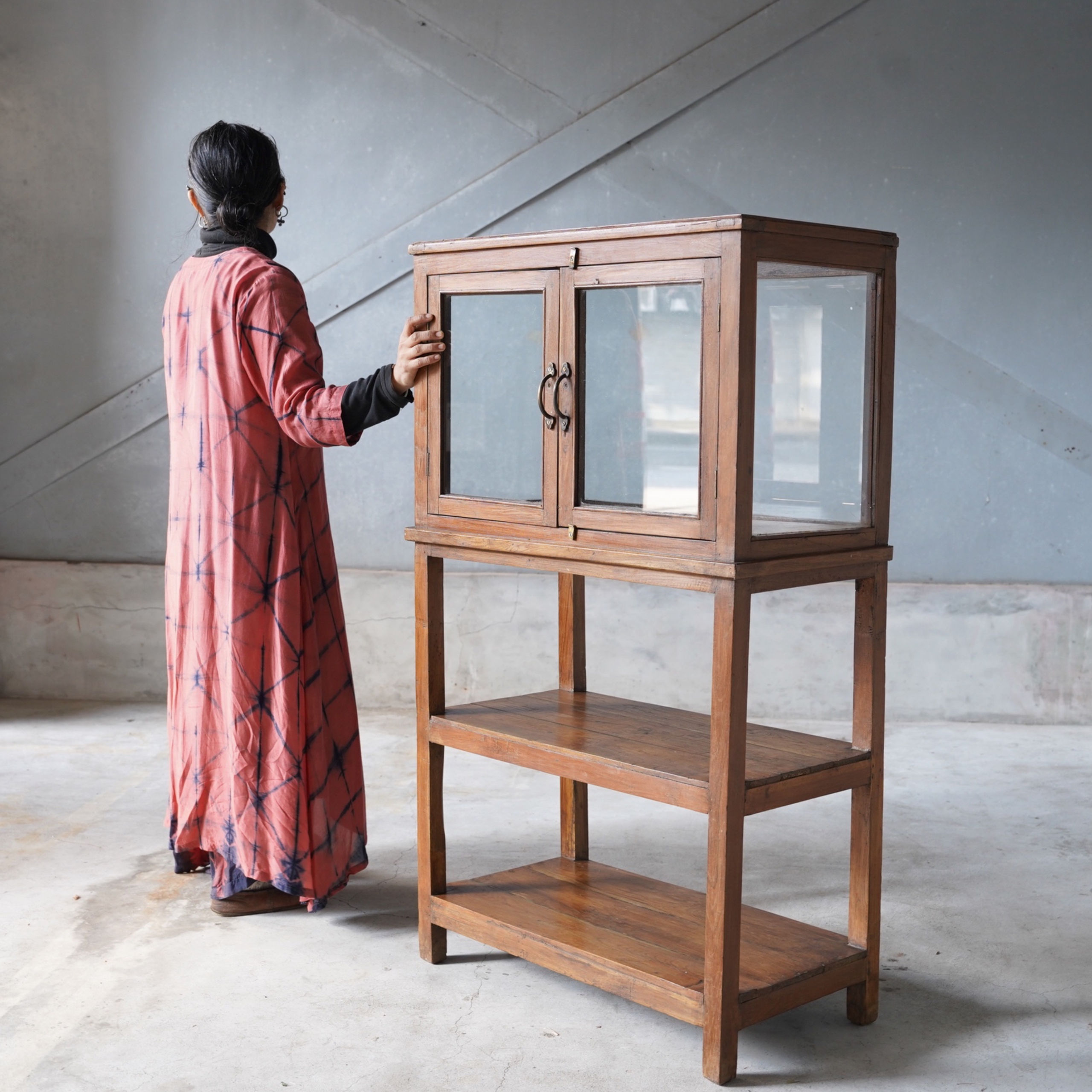 Antique India Glass showcase