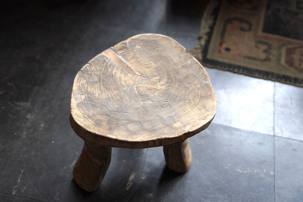 サムネイル： India antique tribal stool b