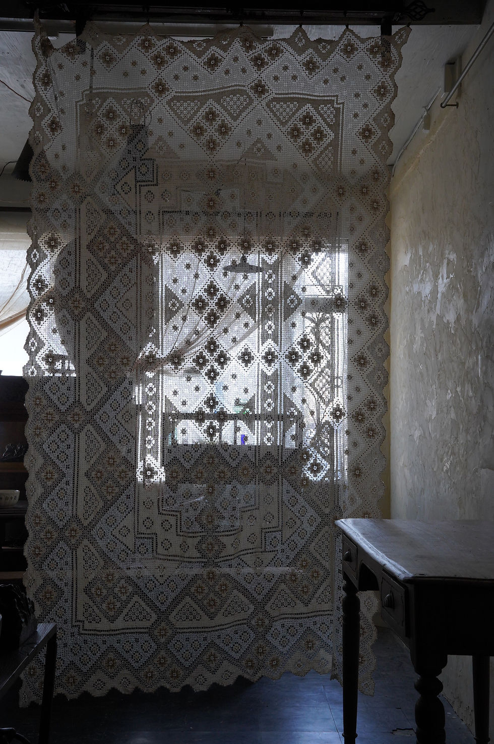 サムネイル： Turkish vintage Hand-knitted lace fabric①