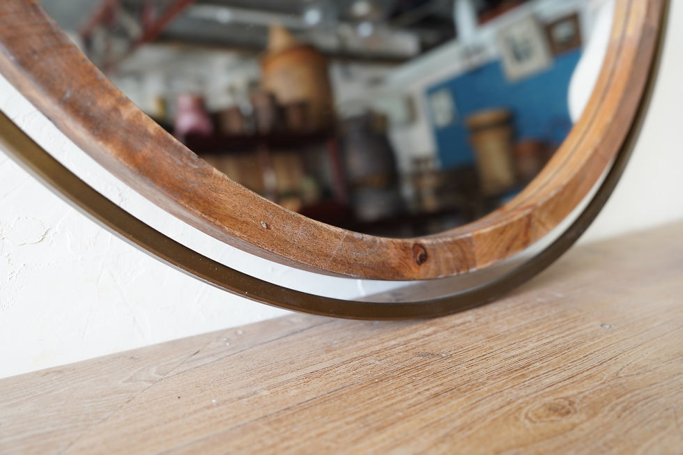 サムネイル： India antique teakwood and blass flame reclaimed mirror ⑥