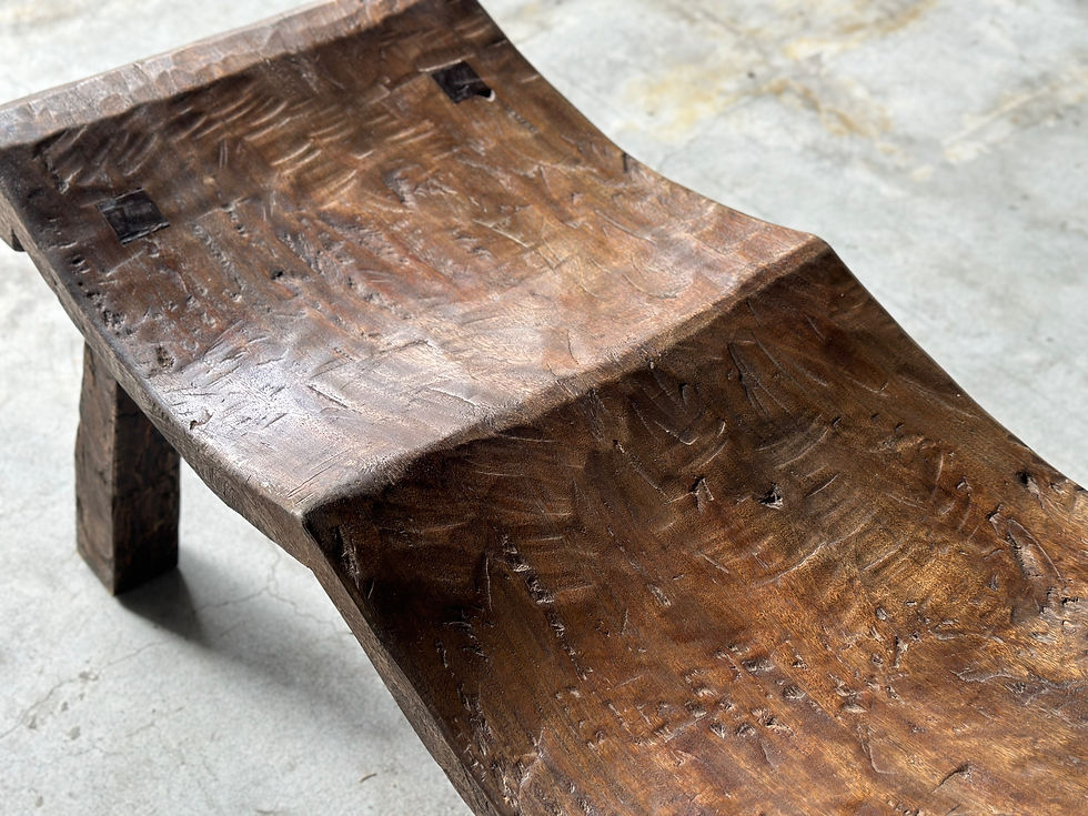 サムネイル： Indonesia antique tribal ethnic wood carving bench