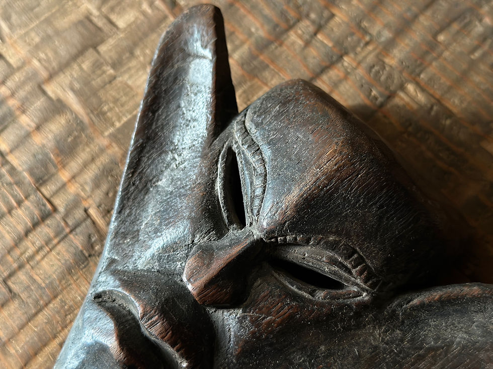 サムネイル： india antique wooden tribal mask