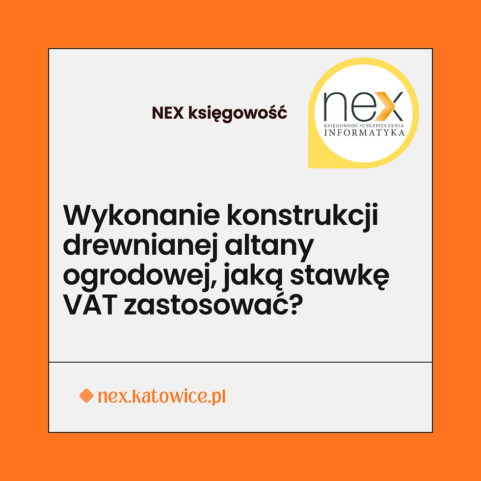 Wykonanie konstrukcji drewnianej altany ogrodowej, jaką stawkę VAT zastosować?