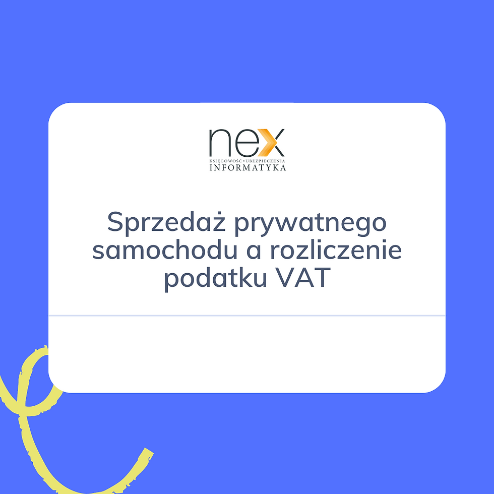 Sprzedaż prywatnego samochodu a rozliczenie podatku VAT
