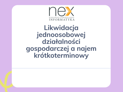 Likwidacja jednoosobowej działalności gospodarczej a najem krótkoterminowy