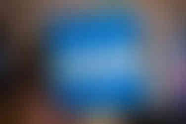 Blue "Flock Blocker" held in hand, aims to protect birds from windows. Background shows part of a sign with bird imagery. Mood is informative.