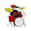 Thumbnail: a sticker of a woodpecker sitting behind drums