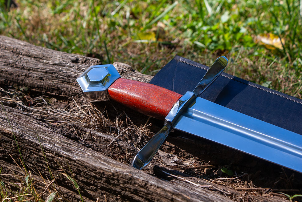 African Padauk Thrusting Sword w/ Fuller & Sheath