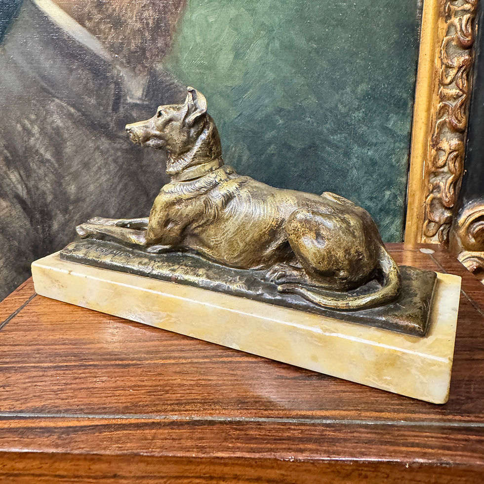 Thumbnail: Bronze Dog on Marble Base