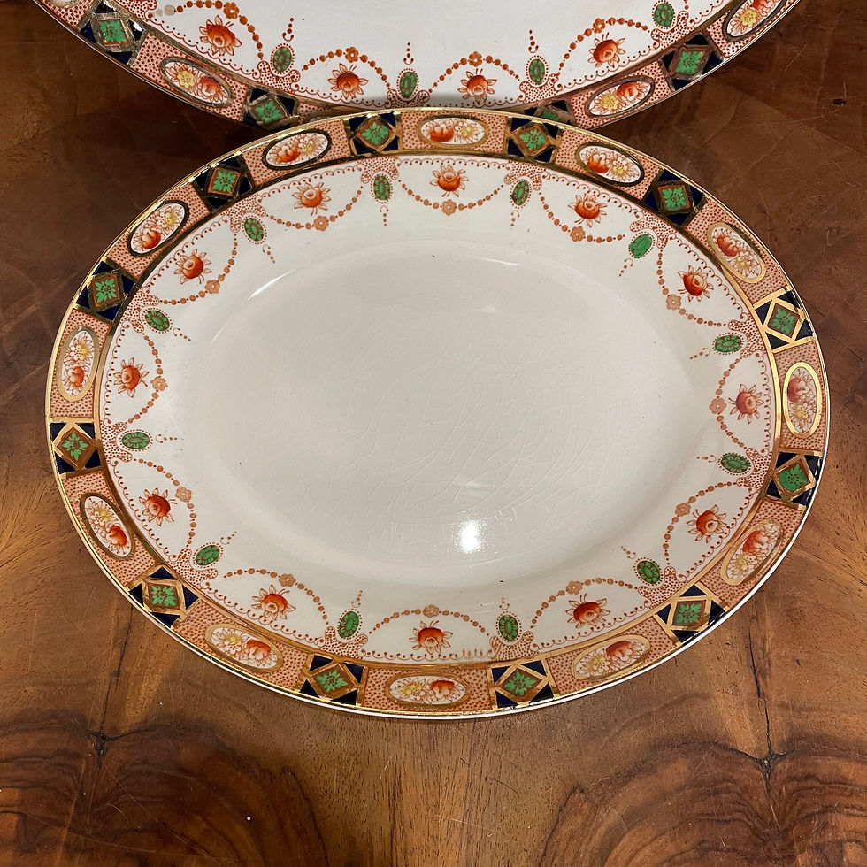 Thumbnail: A Pair of Mock Derby Serving Plates and Ladle 