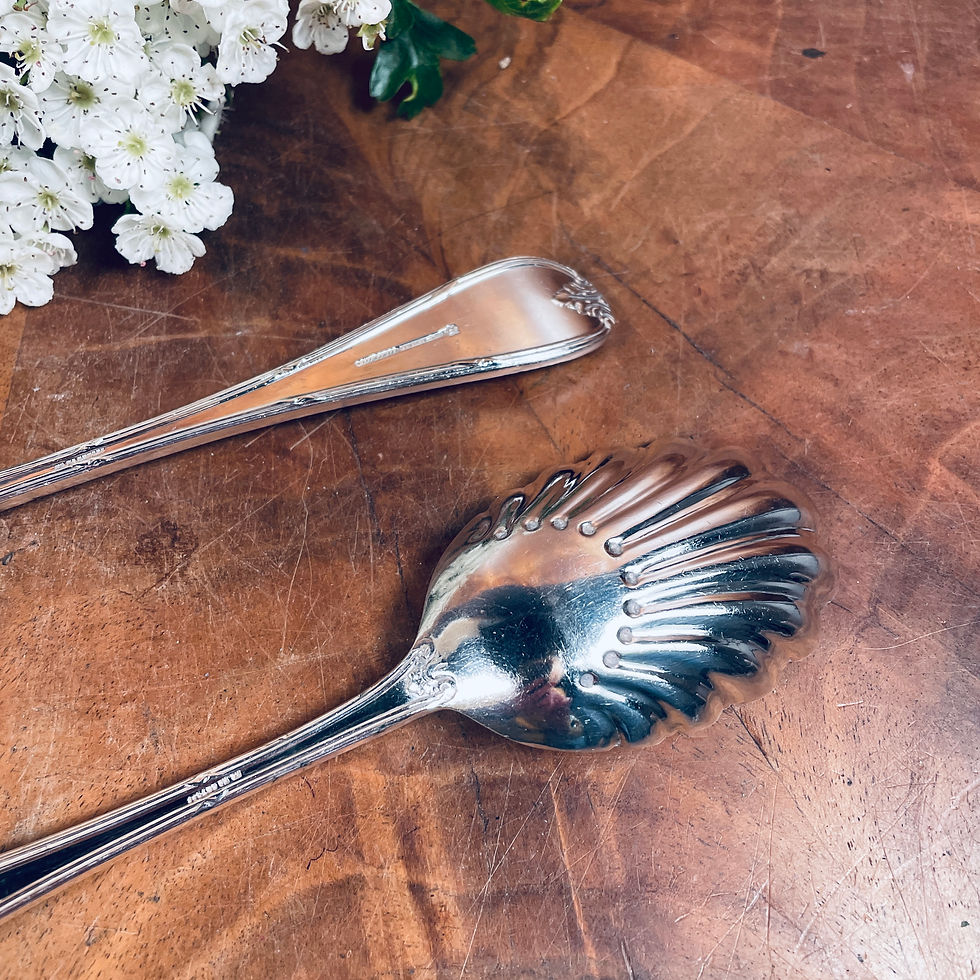 Thumbnail: A Pair of Silver Plated Serving Spoons