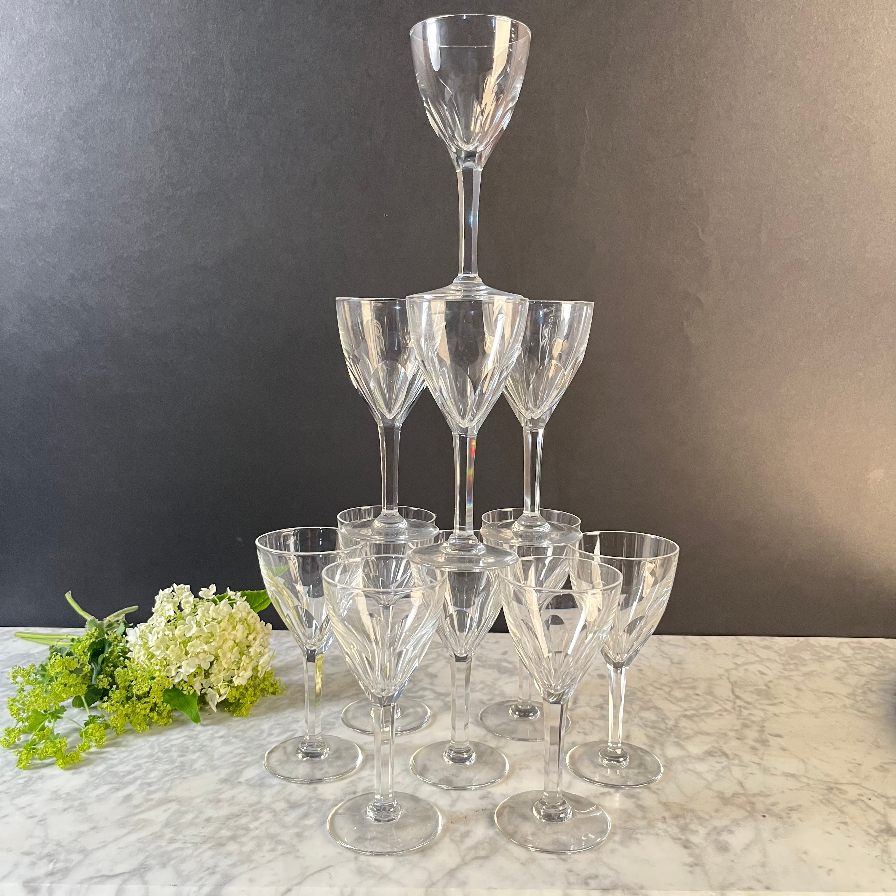 Val Saint Lambert Tall Stemmed White Wine Glass