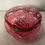 Thumbnail: Large Victorian Cranberry Glass Casket