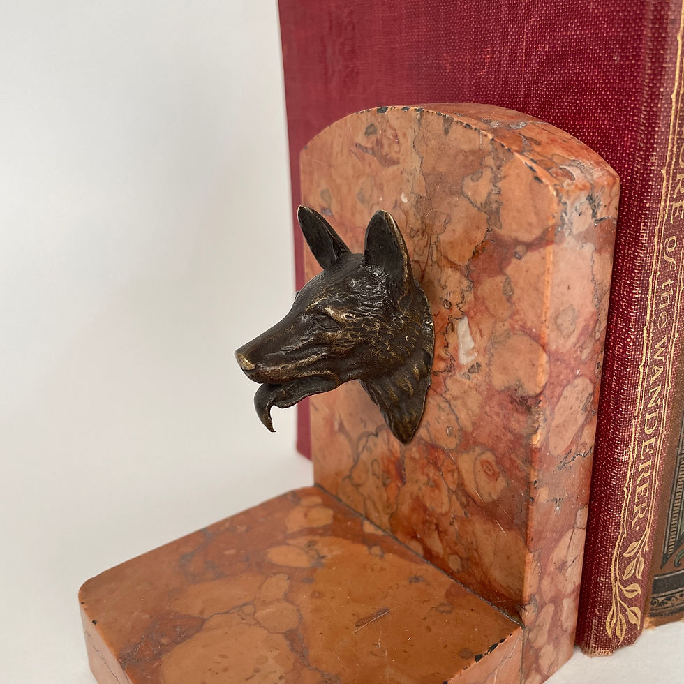 Thumbnail: A Fine Pair of Bronze and Marble Bookends