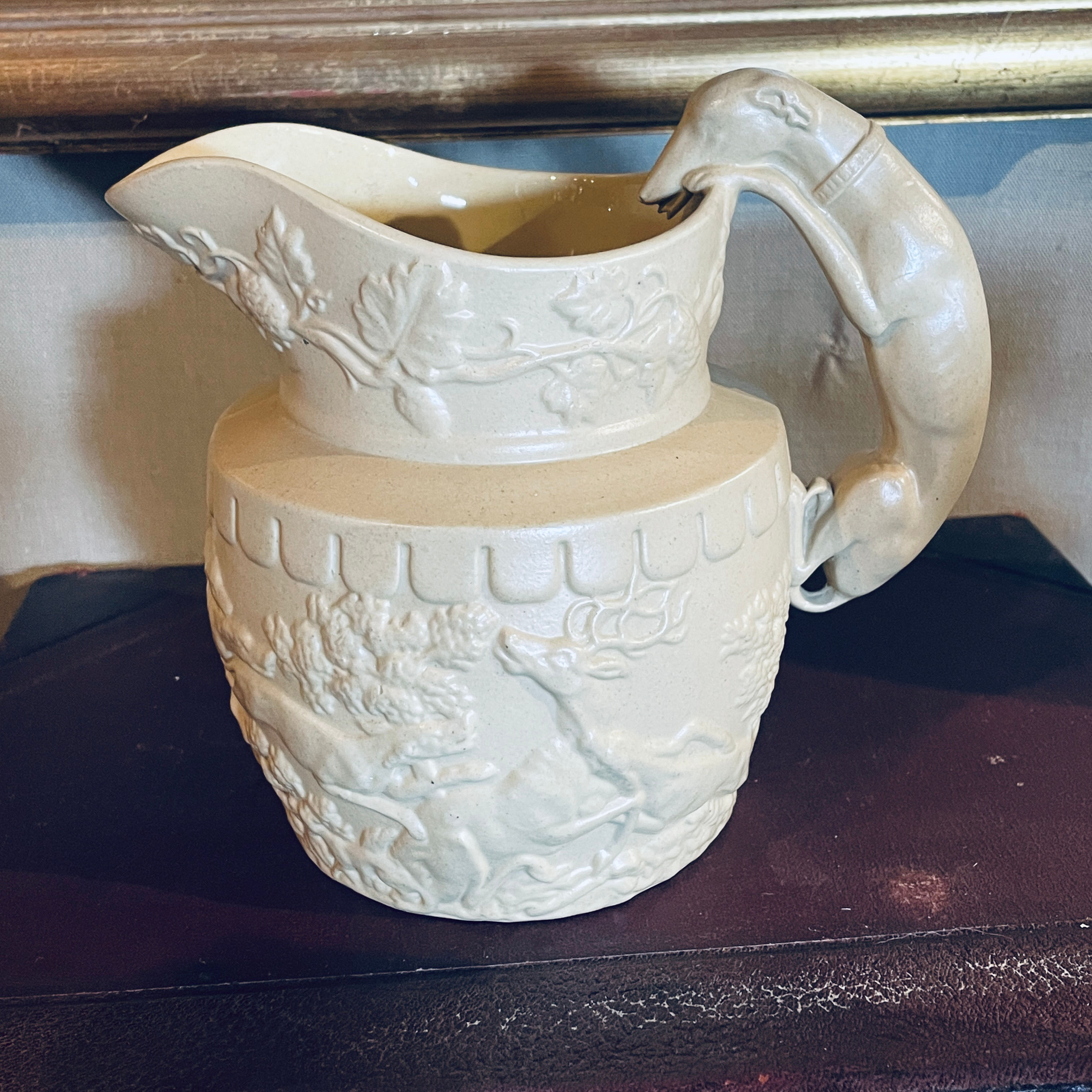 Stoneware Jug with Hunting Scene