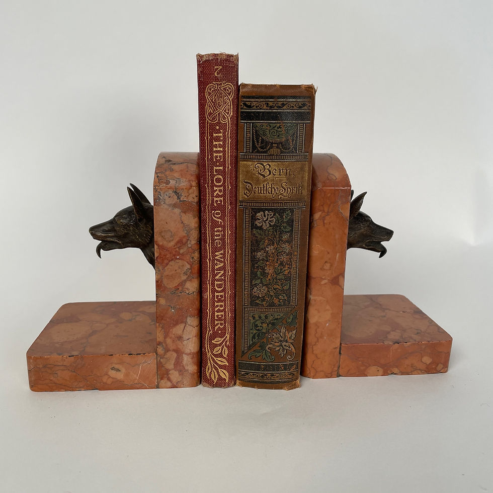 Thumbnail: A Fine Pair of Bronze and Marble Bookends