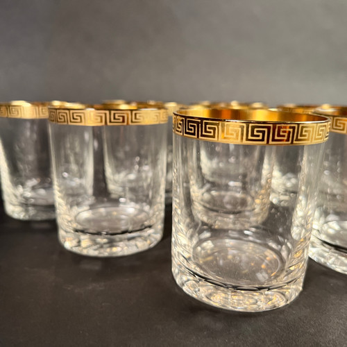 Set of 8 Gold Rimmed Tumblers R.J. Maypole