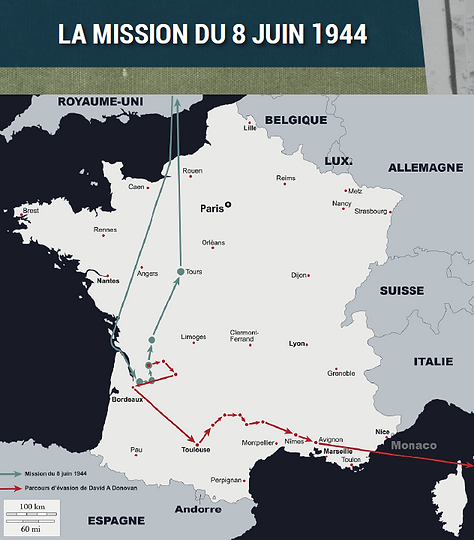 Carte de la mission du 8 juin 1944