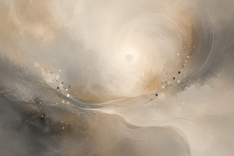 Abstract artwork in neutral tones symbolizing therapeutic presence, emotional awareness, relational connection, and the possibility of healing and change. Artistic abstract illustration inspired by Gestalt therapy, therapeutic presence, relational healing, trauma integration, and emotional change.